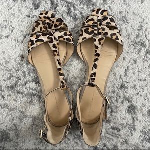 Zara calf hair t-strap flats